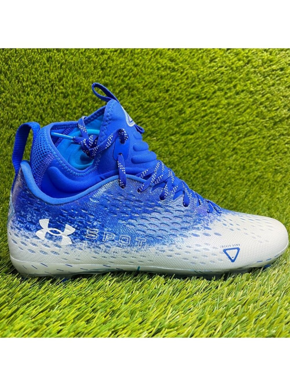 Under Armour Spotlight Lux MC 2.0 Mens Size 10 Blue White Football Cleats